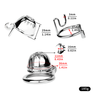 Kilit ile 2025 yeni tasarım erkek bekaret kafes, şık PA halka & gümüş Metal halka esaret horoz kafes erkekler için BDSM oyna - Product Image 6