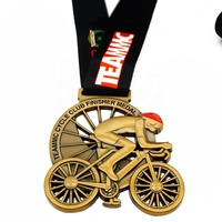 Médailles de sport personnalisées en métal souvenir, événements sportifs, médailles personnalisées en or antique 3D gravées, médailles de cyclisme personnalisées