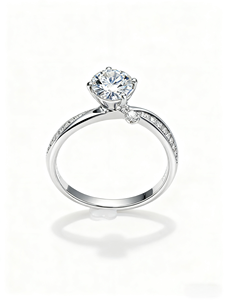 Solitaire Lab Grown <span class=keywords><strong>Diamond</strong></span> Ring 4-Prong Platinum Configuração Proposta Anel de Noivado IGI <span class=keywords><strong>Certified</strong></span> Custom Made - Product Image 4