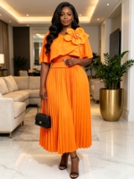 Robe plissée élégante et décontractée de haute qualité pour femme, couleur unie, grande taille, style africain, pour les fêtes et la mode modeste