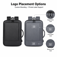 Sac à dos pour ordinateur portable professionnel extensible grande capacité, sac à dos de voyage imperméable en PU, sac à dos scolaire pour hommes avec logo personnalisé