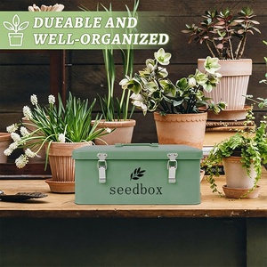 Contenitore per Semi da Giardino Resistente, Scatola in Metallo Verde Rustico per Conservazione Semi, Organizzatore Ermetico con Manico per Semi di Verdure ed Erbe - Product Image 6