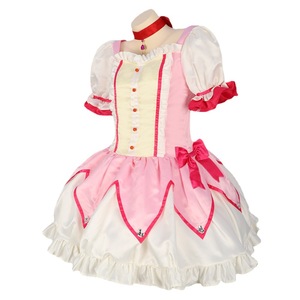 Vestido de Cosplay de Puella Magi Madoka Magica para niñas, disfraz de Madoka Kaname, disfraz de Anime para niños, falda de satén con etiqueta y marcas - Product Image 3
