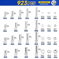 923 Buah Kit Baut dan Mur Allen Baja Tahan Karat, Set Kombinasi Sekrup Soket Hex M4 M5 dan Washer untuk Otomotif & Proyek DIY