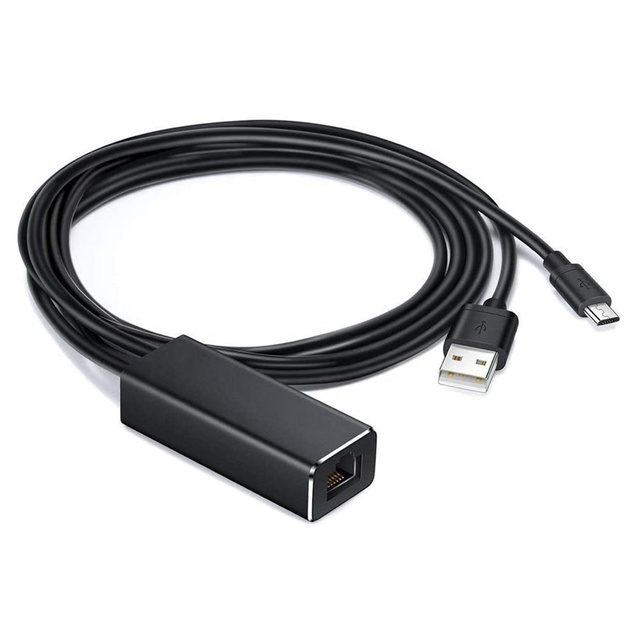 Micro USB RJ45 Ethernet Adapter for Fire TV Stick and All-New Fire TV (2017), Chromecast Ultra/2/1/Audio, Google Home Mini