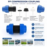 Raccord de compression robuste de 75 mm, résistant à une pression de 10 bars, connexion de tuyau robuste pour l'alimentation en eau et les systèmes d'irrigation