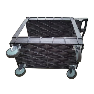 Nhiệm vụ nặng nề 3 Tier nhựa di động dịch vụ giỏ hàng phẳng cán tiện ích giỏ hàng dịch vụ kho hàng - Product Image 4