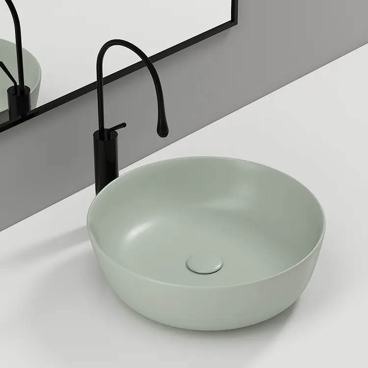 白い大理石のデザイン楕円形のガチョウの卵形セラミック浴室洗面台