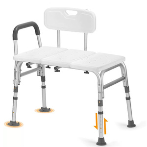 Chaise de bain, chaise de douche en alliage d'aluminium, tabouret de salle de bain antidérapant et élargi pour personnes âgées et femmes enceintes - Product Image 2