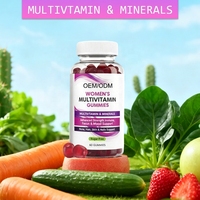 Gummies multivitaminées pour femmes OEM, complément alimentaire quotidien avec vitamine C, D3, complexe B pour le soutien immunitaire et énergétique, saveur fruitée