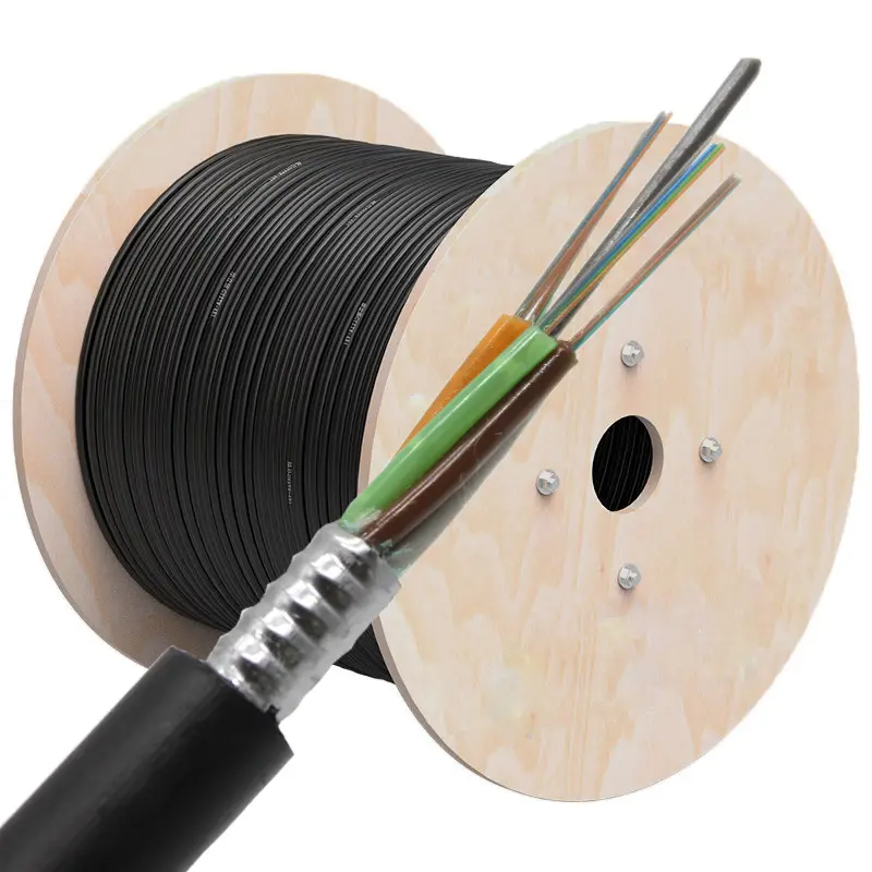 Outdoor GYTA armored multi core cable 24 core PE 9.5mm SM 9/125 fiber optic cable types