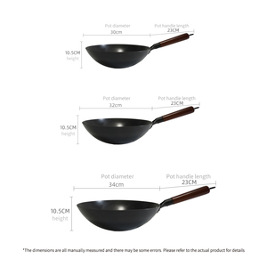 Yüksek Saflıkta Demir Yuvarlak Tabanlı Wok Kaplamasız Çevre Dostu Çizilmez Gıda Sınıfı Günlük Kullanım Tenceresi - Product Image 6