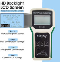 Alat Uji Tegangan Sirkuit Terbuka PV Kamera Tester Meter Tenaga Surya Digital LCD Fotovoltaik MPPT Penguji Panel Surya Multimeter