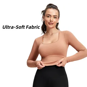 Shanhao Customized Womens Fixed Cup Sports Top Deep U Neckline Shaping Sexy Yoga Clothes Fitness Gym Running Yoga Top For Women