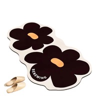 Tapis de sol de salle de bain rectangulaire au design moderne et durable, motif floral champêtre, en boue de diatomées, doux, absorbant l'eau et antidérapant