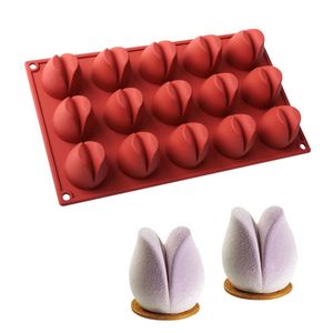 Tangchu Tulip Cake <b>Silicone</b> Mold <b>Baking</b> Utensils DIY French Flower Chocolate Mold High Temperature Resistant Oven Safe - Product Image 2