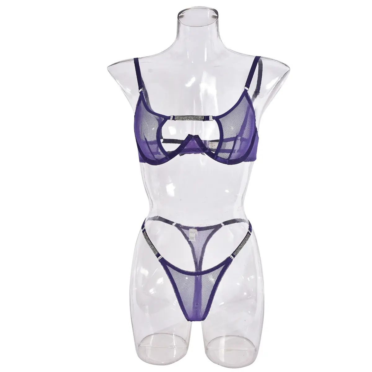 2024 érotique évider dames Sexy Lingerie violet érotique évider dames Sexy Lingerie et bébé chaud Sexy Lingerie transparente