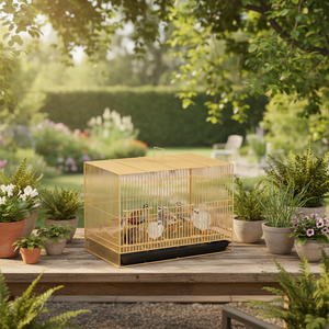 Jaula Plegable Ligera de Metal Extra Grande y Resistente para Pollos, Codornices, Loros, Patos y Aves, para Interiores y Exteriores, con Bandeja - Product Image 1