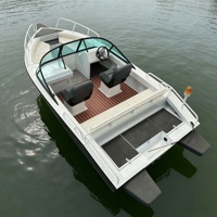 Bateaux de pêche à la ligne à console centrale mini-jet Zodiac électriques chinois, petits et économiques, avec moteur hors-bord 4 temps