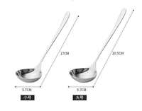 Cuillère à soupe moderne écologique en acier inoxydable 304 de haute qualité, réutilisable, grande tête, manche long, ustensile de cuisine pour la maison