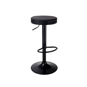 Alta compra de respaldo de cuero Pu, silla de barra de altura de mostrador, <span class=keywords><strong>taburetes</strong></span> de Bar, silla de barra elevadora giratoria negra - Product Image 5