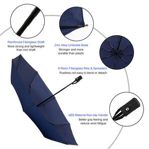 Parapluie pliant automatique d'extérieur avec logo personnalisé, parapluie de pluie et de golf pliable pour femmes - Product Image 3