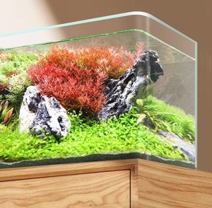 Acquario in Vetro Super Bianco di Lusso, Piccolo Acquario da Scrivania ad Angolo, Ecologico, <span class=keywords><strong>per</strong></span> <span class=keywords><strong>Tartarughe</strong></span>, <span class=keywords><strong>per</strong></span> Soggiorno, Acquario in Scatola - Product Image 5