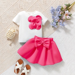 MQATZ set di abbigliamento estivo per bambine e bambine 2 pezzi t-shirt a maniche corte con gonne Tutu - Product Image 3