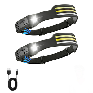 ไฟฉายคาดศีรษะแบบชาร์จไฟได้  LED COB สว่างพิเศษ พร้อมเซ็นเซอร์ เหมาะสำหรับเดินป่า วิ่ง ซ่อมแซม ตกปลา กันน้ำ ชาร์จผ่าน USB - Product Image 1