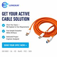 Câble d'imprimante LUNGKAY USB 3.0 A vers B 10 Gbit/s avec puce amplificatrice et alimentation auxiliaire pour imprimantes industrielles, KVM, imprimantes 3D
