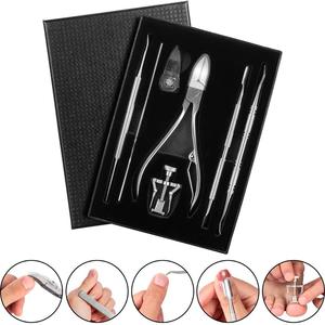 <span class=keywords><strong>Kit</strong></span> de 7 pièces pour ongles incarnés en acier inoxydable – Outils de correction de pédicure, éliminateur d'ongles incarnés, lime à ongles, outils de levage d'ongles - Product Image 1