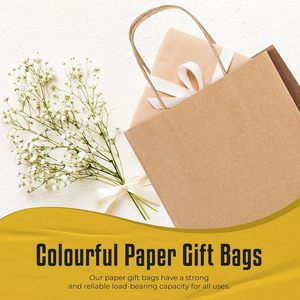 ถุงกระดาษคราฟท์พิมพ์ลายตามสั่ง สีขาวน้ำตาล มีหูหิ้ว สำหรับบรรจุภัณฑ์อาหาร โปรโมชั่น นาฬิกา ใช้โลโก้ของคุณเองได้ ยินดีต้อนรับ - Product Image 3