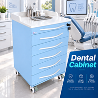 Chariot médical en métal à 5 tiroirs, chariot à instruments en acier inoxydable, mobilier de clinique dentaire, armoire mobile dentaire