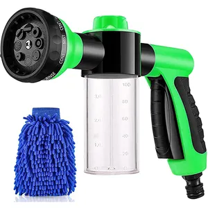 20223 bottiglia di schiuma personalizzata da 100ml pistola a spruzzo d'acqua da giardino pistola ad acqua con ugello per tubo da giardino in plastica a 8 funzioni