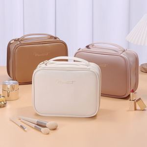 Factory Oem <b>Makeup</b> <b>Case</b> Pu Leather Men Toiletry Bag <b>Organizer</b> Black <b>Makeup</b> Bag With Logo Custom Pu Man Zipper Cosmetic Bag - Product Image 1