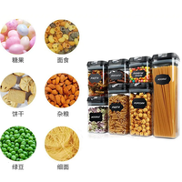 Kontainer Penyimpanan Makanan Kering 7pcs Desain Baru Berkualitas Tinggi Terlaris Kedap Udara Transparan dengan Tutup