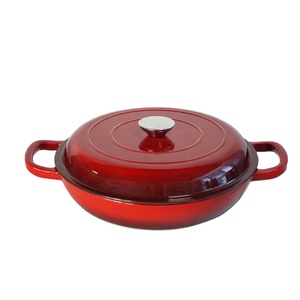 Casserole <span class=keywords><strong>en</strong></span> <span class=keywords><strong>fonte</strong></span> émaillée antiadhésive compatible avec les cuisinières à gaz, four, cocotte avec couvercle - Product Image 1