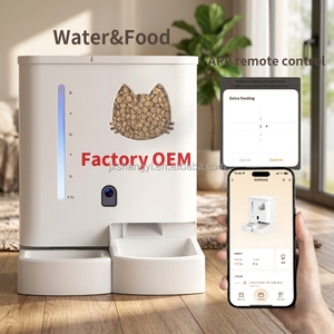 Distributeur automatique de <span class=keywords><strong>nourriture</strong></span> et d'eau <span class=keywords><strong>pour</strong></span> chats avec caméra HD et audio bidirectionnel, alimenté par Wi-Fi - Product Image 1
