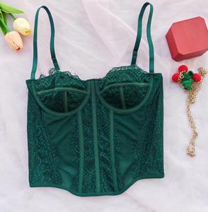 Corsetto Sexy in Pizzo con Spalline Sottili e Ombelico Scoperto, Top <span class=keywords><strong>Bustier</strong></span> Aderente per Donna, Corsetti Femminili - Product Image 6