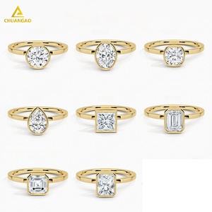 Grandes descuentos en anillos de oro amarillo de plata fina S925 9K 10K 14K 18K, incluyendo moissanita de corte de corazón de Esmeralda ovalada de pera para bodas - Product Image 4