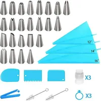 Buse tuyauterie outils de décoration de gâteaux équipement de confiserie accessoires de cuisine sac à pâtisserie et ensemble de boulangerie prise en acier inoxydable
