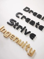 Logo d'entreprise 3D personnalisé en acier inoxydable et en laiton, lettres métalliques LED, lavable, alimenté par énergie solaire, grand/medium/petit panneau d'entreprise