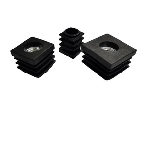 Add <b>Square</b> Tube <b>Nut</b> Plug M6 M8 Black Plastic Adjustable Furniture Foot Connector Support - Product Image 1