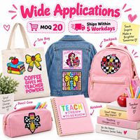 Patch brodé en gros pour enseignant, motif rentrée scolaire, livre, pomme, crayon, salle de classe, thermocollant ou à coudre