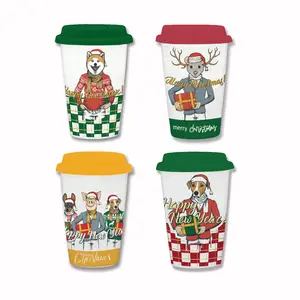 Mug keramik Natal Logo cangkir teh susu porselen cangkir kopi kualitas tinggi Mug mewah