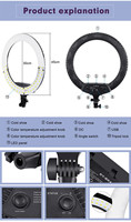 Anneau de selfie 18 pouces led remplir les lumières vidéo photographie en direct anneau de beauté professionnel audio vidéo et kit d'éclairage
