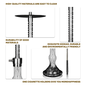 Vases en verre de couleurs allemandes, chichas, vente chaude, ensemble de <span class=keywords><strong>chicha</strong></span> en alliage d'aluminium avec accessoires de <span class=keywords><strong>chicha</strong></span>, tuyau de <span class=keywords><strong>chicha</strong></span> - Product Image 5