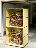 Armoire de rangement modulaire pour vélo Brompton H&W Style, durable, écologique, design moderne minimaliste, en acier inoxydable, pour salon