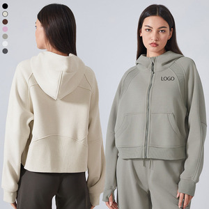 XW-DAW151 Bán Buôn Mùa Thu Mềm Tùy Chỉnh Đồng Bằng Giản Dị Phòng Tập Thể Dục Thể Thao Phụ Nữ Tracksuit Quá Khổ Nặng Hoodies Và Áo Nỉ - Product Image 1