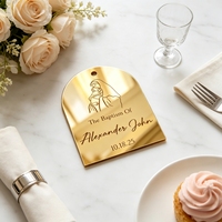 Marque-places personnalisés en acrylique arqué, numéros de table sur pied, étiquettes nominatives autoportantes pour mariage, banquet, fête